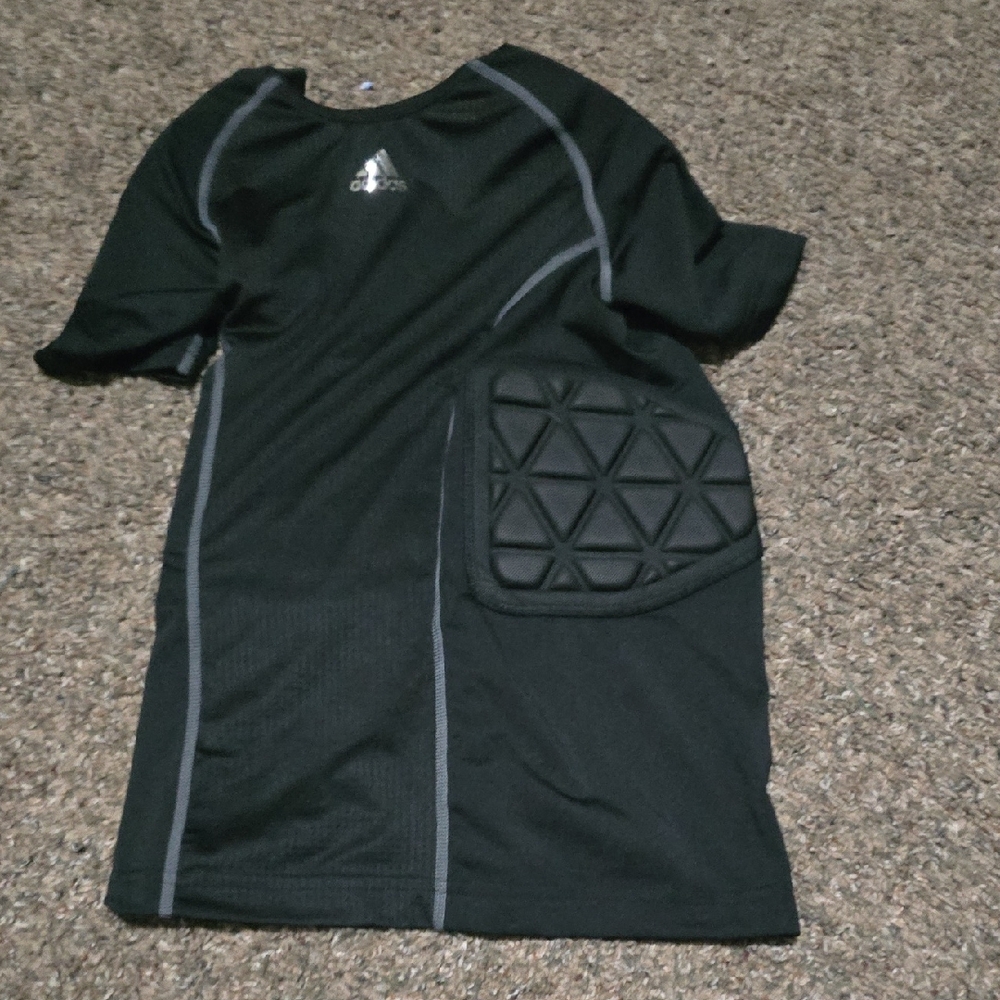 Adidas Kids Black Short Sleeve Tee with Padding